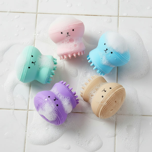 Silicone Face Scrubber Face Massage Brush Skin Care Pore Cleaner Brus Deep Cleaning Exfoliator Tool XJS02