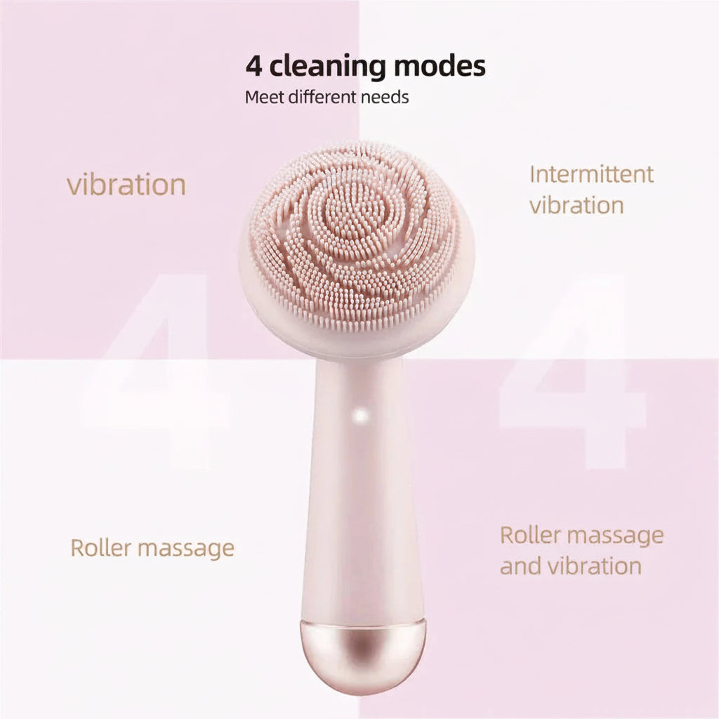 Rechargeable Electric Silicone Facial Cleansing Brush – Waterproof Vibration Massage Tool for Deep Pore Cleansing