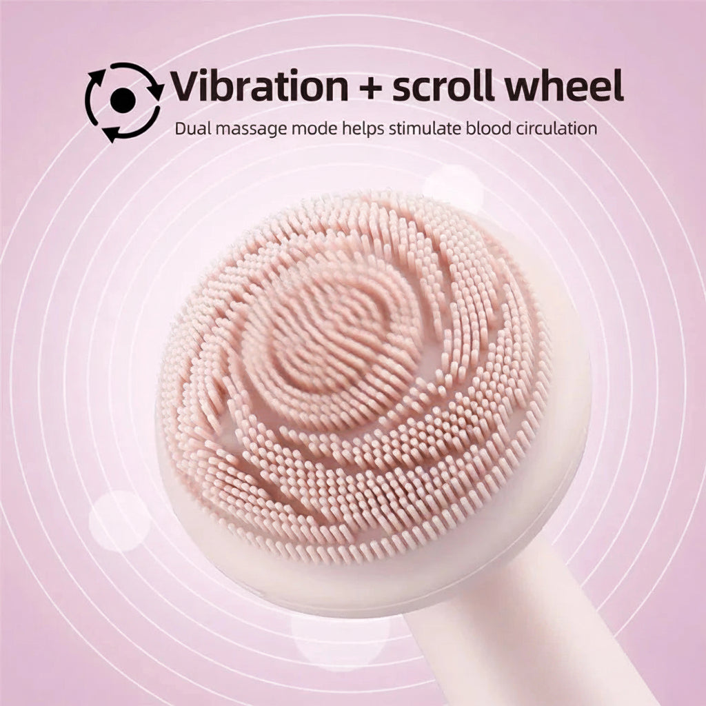 Rechargeable Electric Silicone Facial Cleansing Brush – Waterproof Vibration Massage Tool for Deep Pore Cleansing