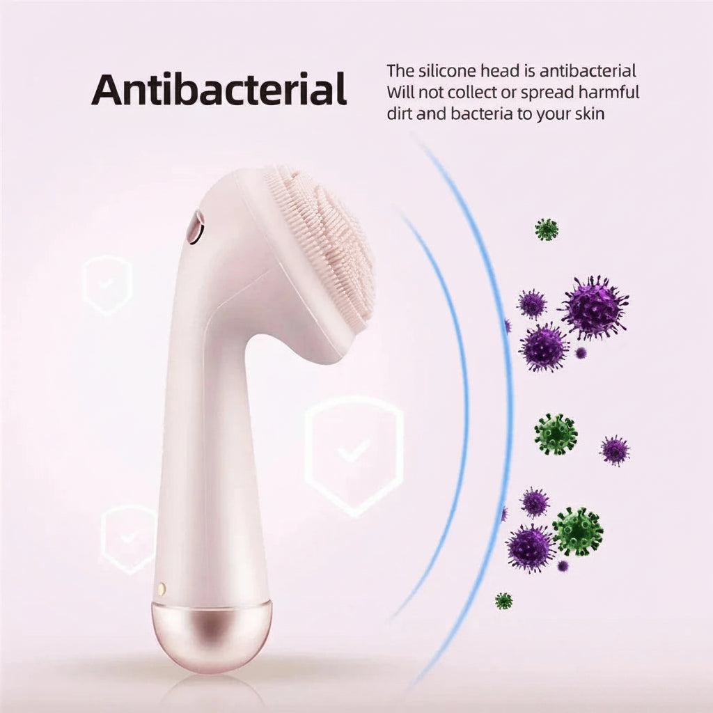 Rechargeable Electric Silicone Facial Cleansing Brush – Waterproof Vibration Massage Tool for Deep Pore Cleansing